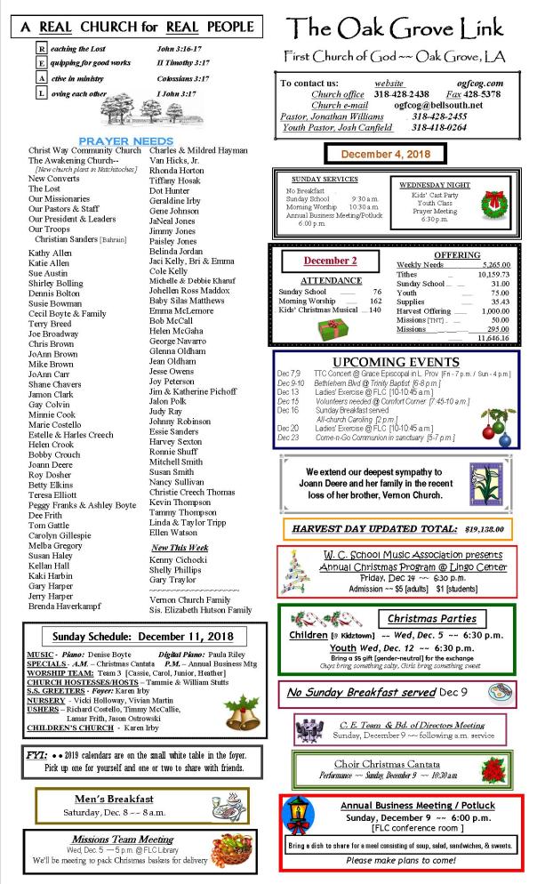 weekly update dec 1st wk N-LETTER