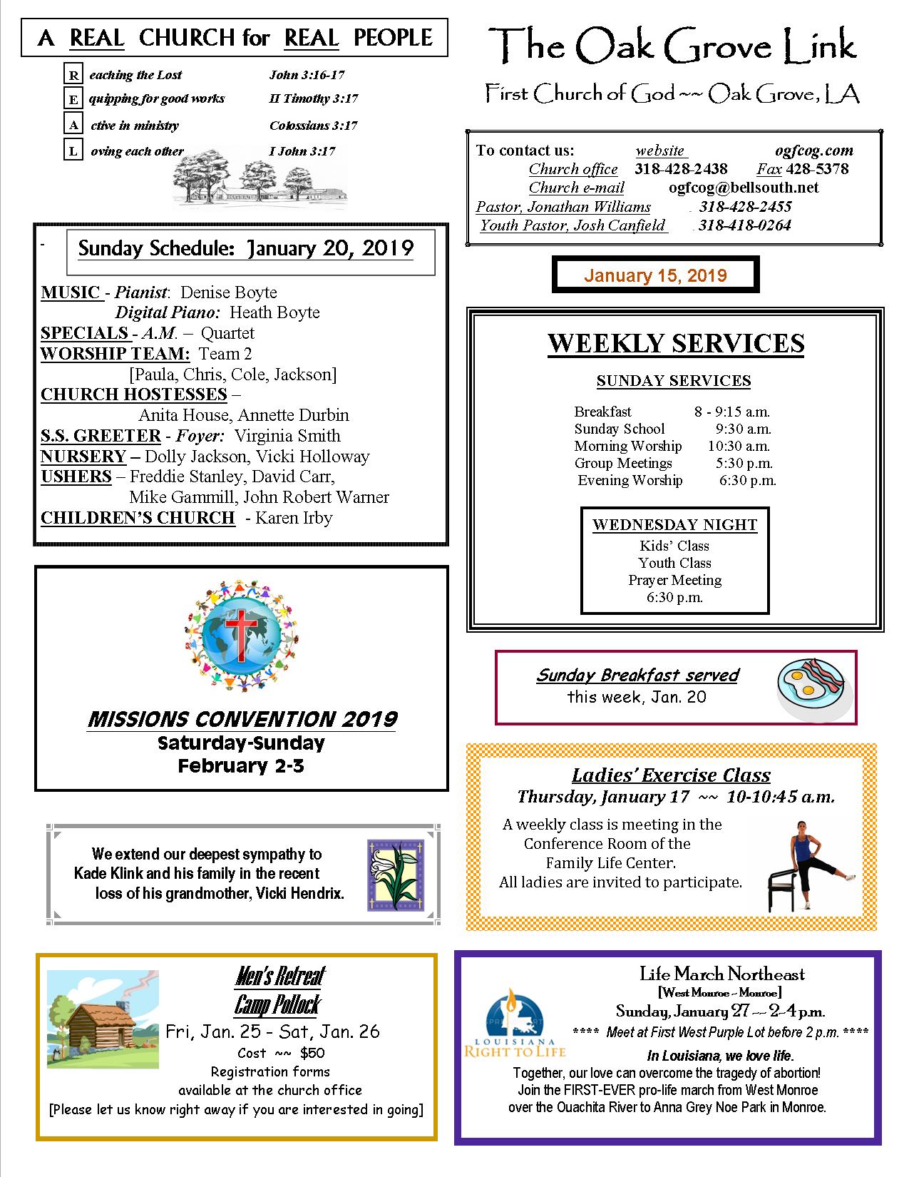 weekly update 1-15-19 new format n-letter