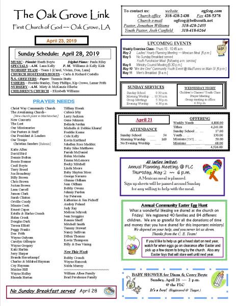 weekly update 1 pg 4-23-19 N-LETTER