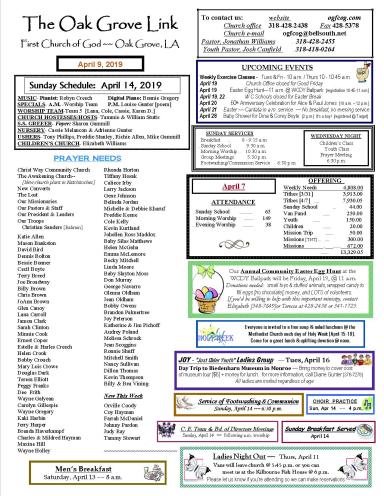 weekly update 1 pg 4-9-19 N-LETTER