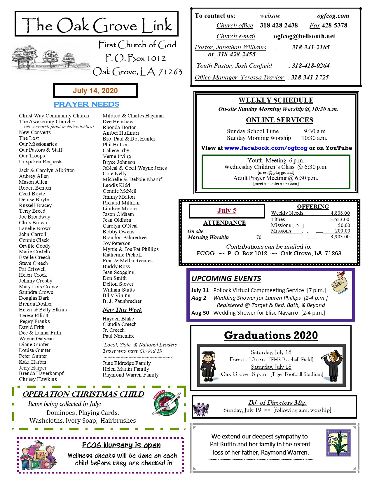 larger weekly update 1 pg 7-14-20 N-LETTER