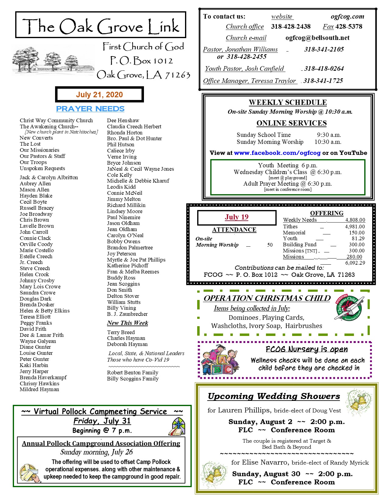 larger weekly update 1 pg 7-21-20 N-LETTER