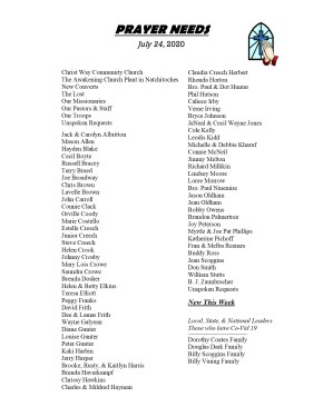 prayer needs 7-24-20